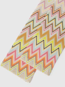 Zig zag stretch cotton leggings with logo