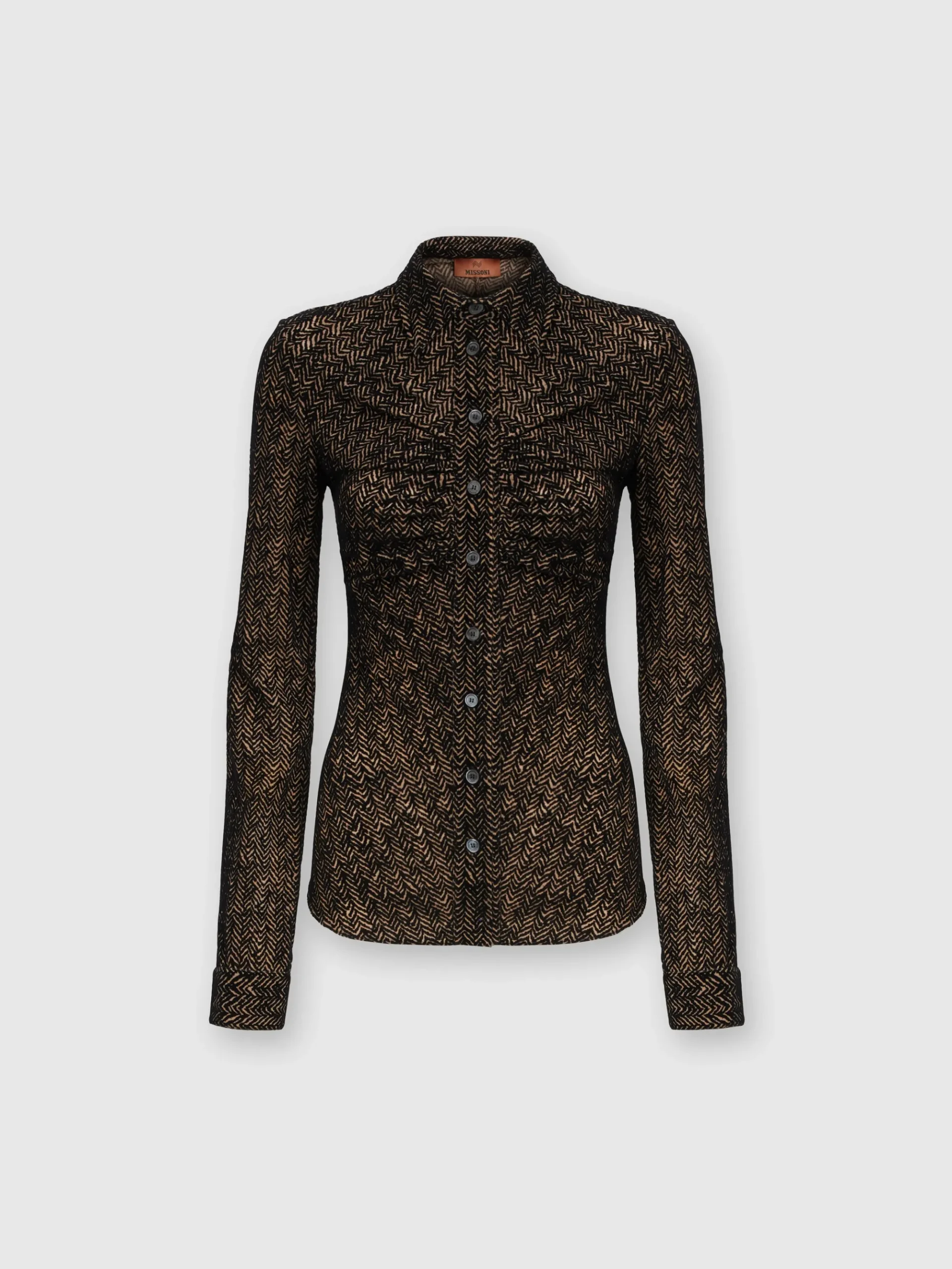 Zig zag tulle shirt with gathering
