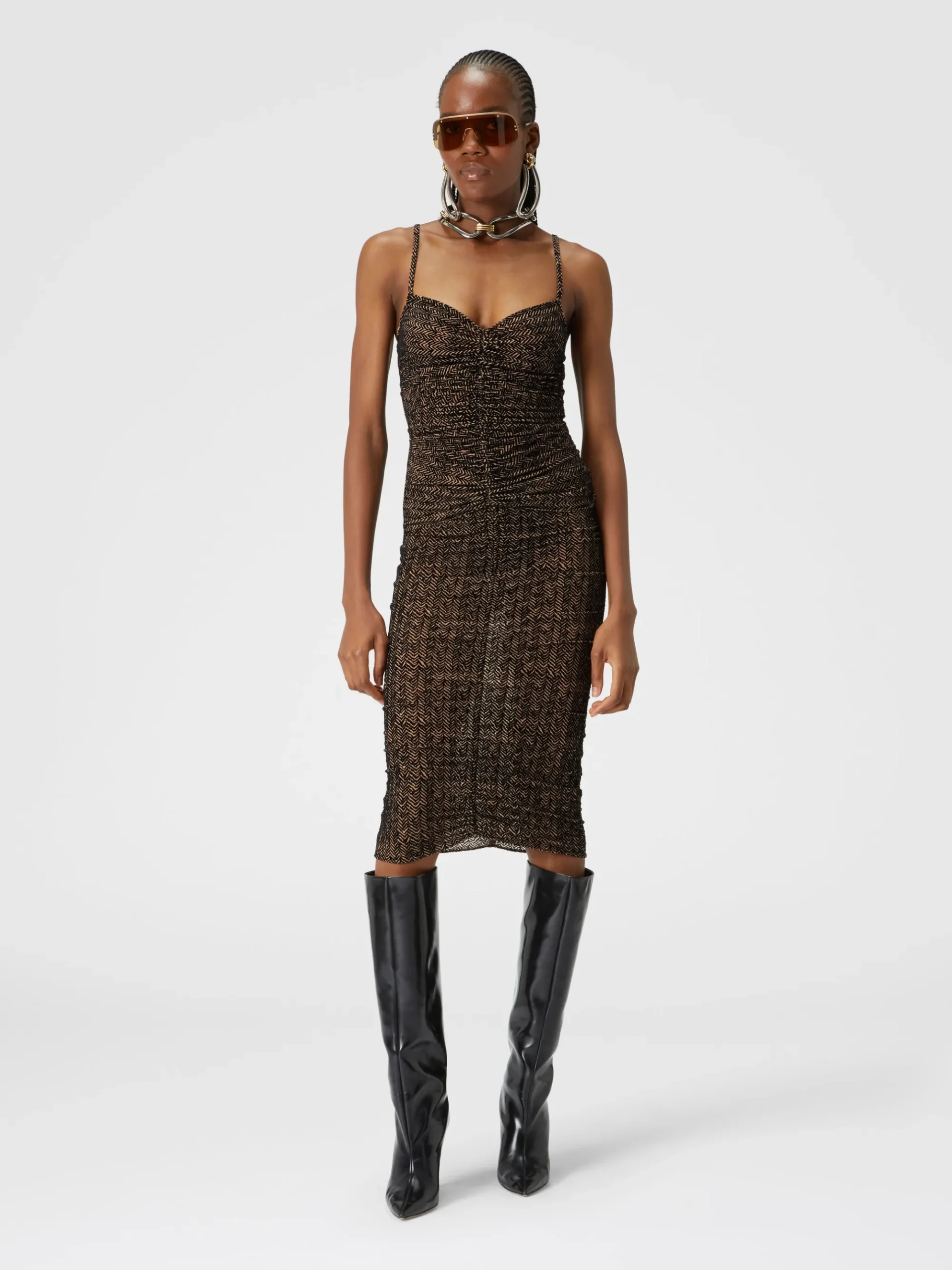 Zig zag tulle skirt with central gathering