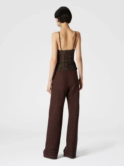 Zig zag tulle tank top with gathering