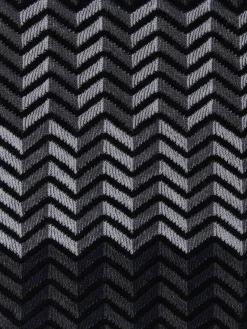 Zig zag virgin wool scarf with logo