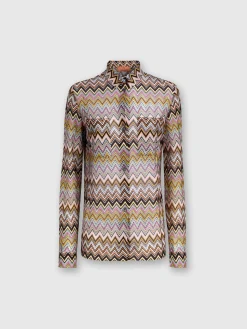 Zig zag viscose knit shirt