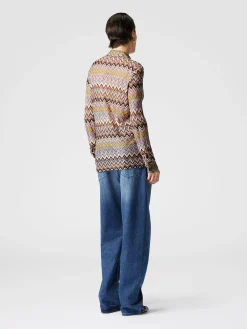 Zig zag viscose knit shirt