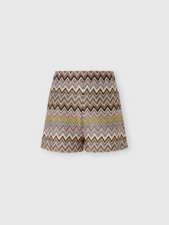 Zig zag viscose shorts