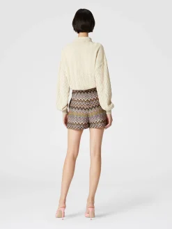 Zig zag viscose shorts