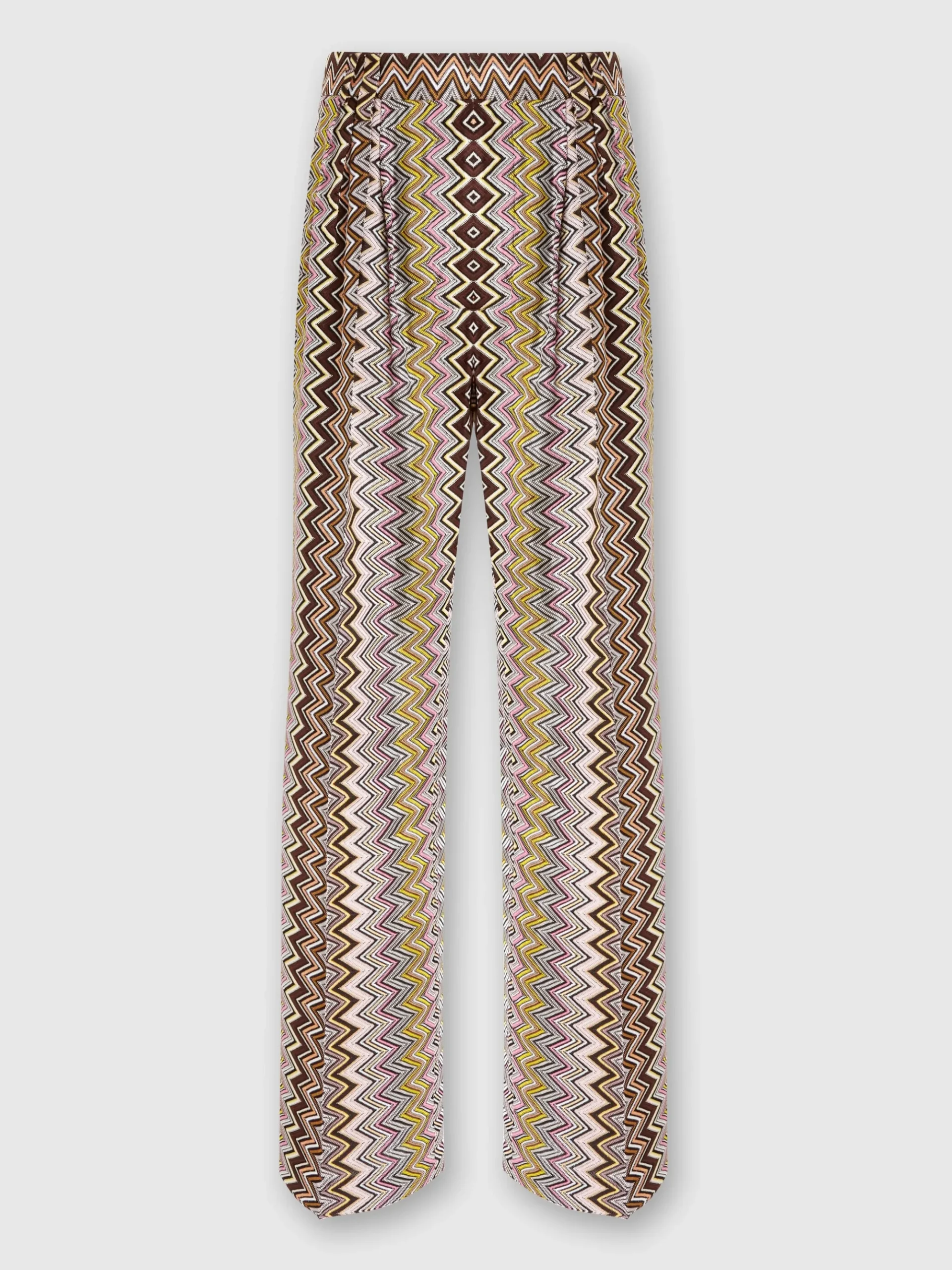 Zig zag viscose trousers with pleats