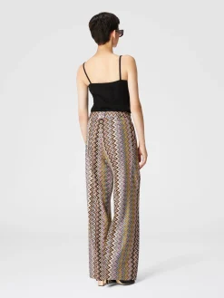 Zig zag viscose trousers with pleats
