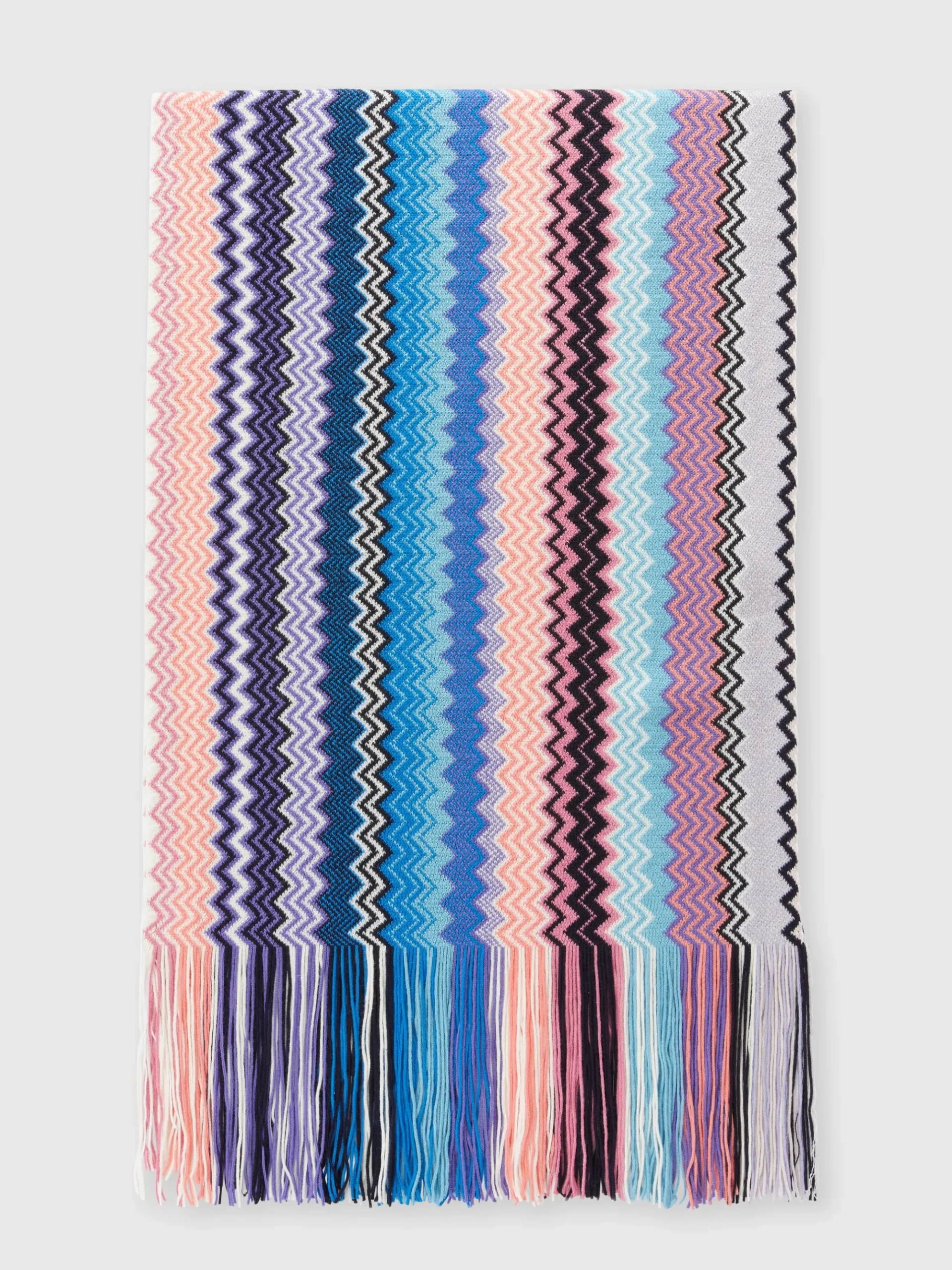 Zig zag wool blend scarf