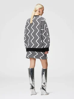 Zig zag wool miniskirt