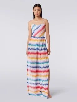 Zigzag cover up trousers with lurex