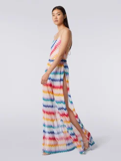 Zigzag cover up trousers with lurex