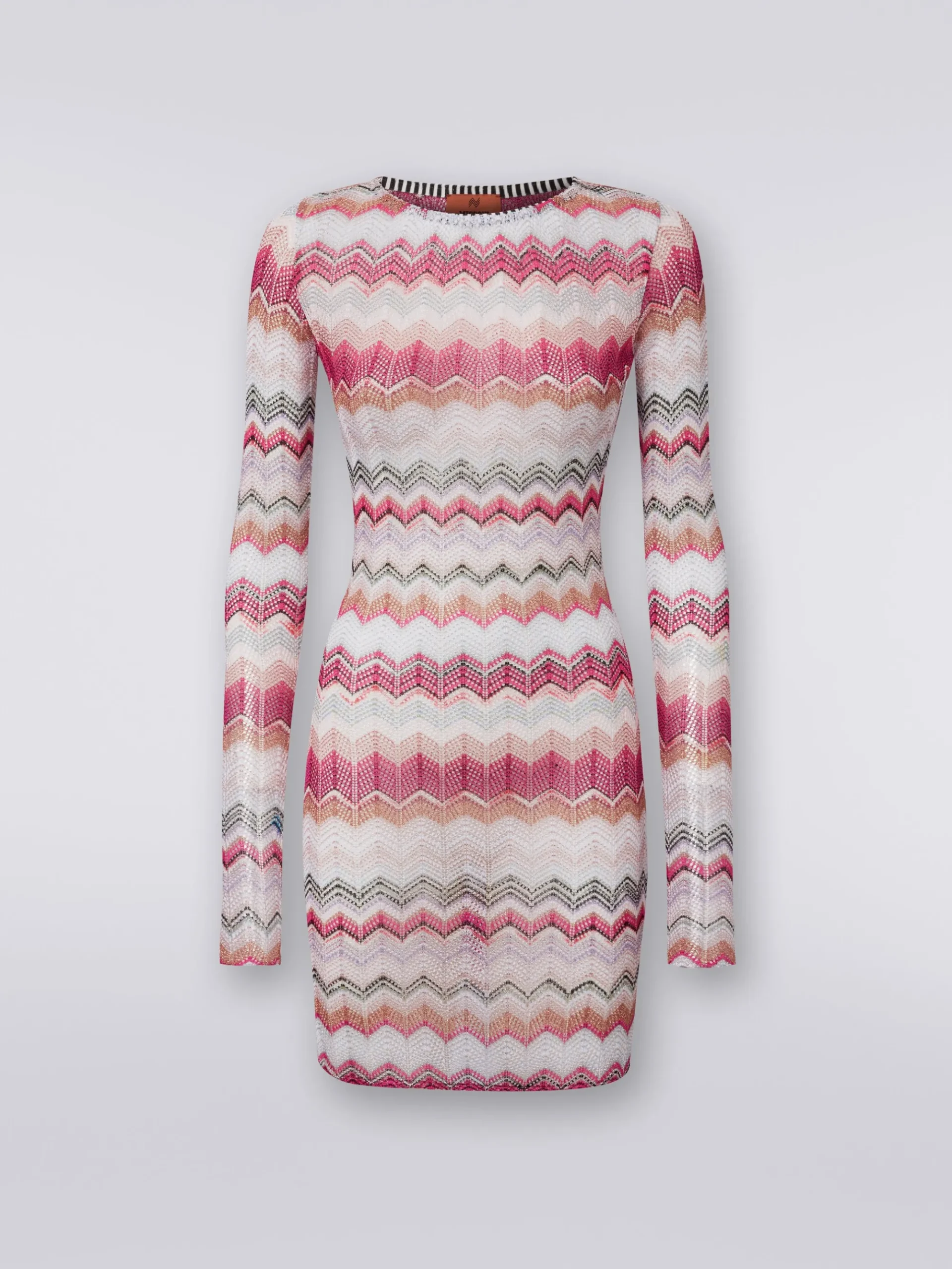 Zigzag crochet dress with lurex