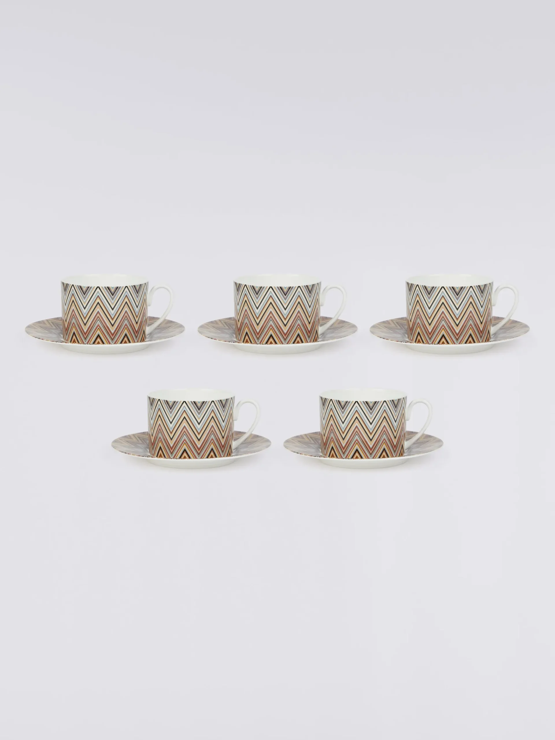 Zigzag Jarris Set of 6 tea cups & saucers