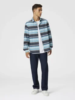 Zigzag print cotton poplin shirt