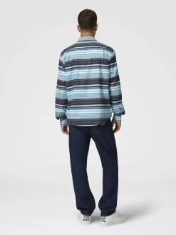 Zigzag print cotton poplin shirt