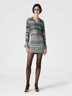 Zigzag sequined skirt