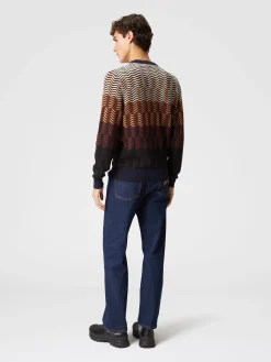 Zigzag virgin wool crewneck pullover