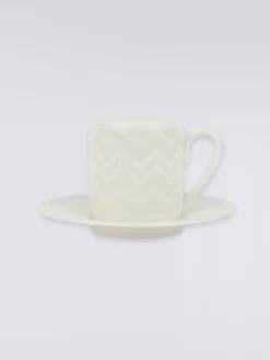 Zigzag White Set of 2 coffee cups & saucers