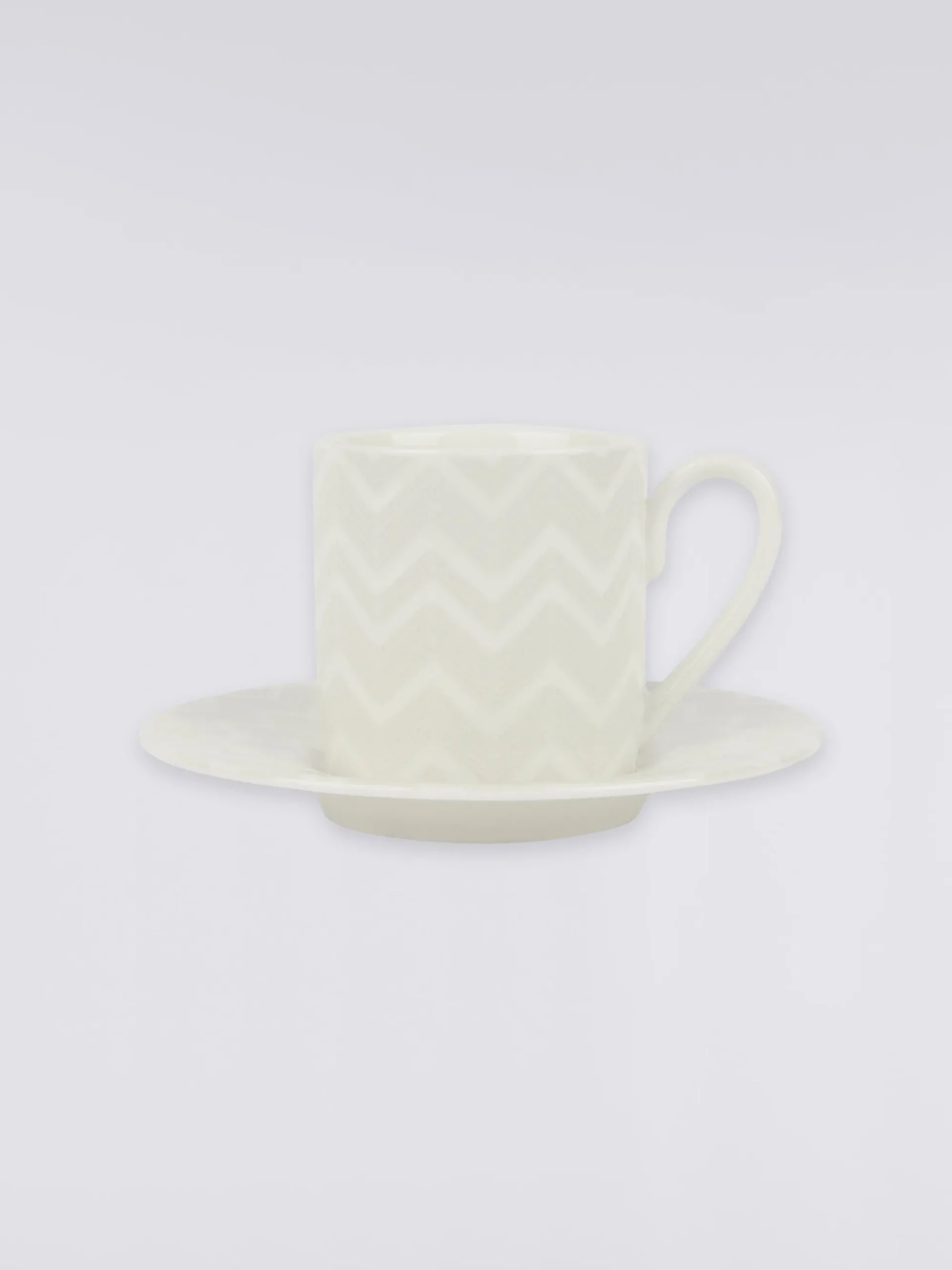 Zigzag White Set of 2 coffee cups & saucers