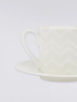 Zigzag White Set of 2 coffee cups & saucers