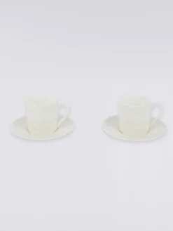 Zigzag White Set of 2 coffee cups & saucers