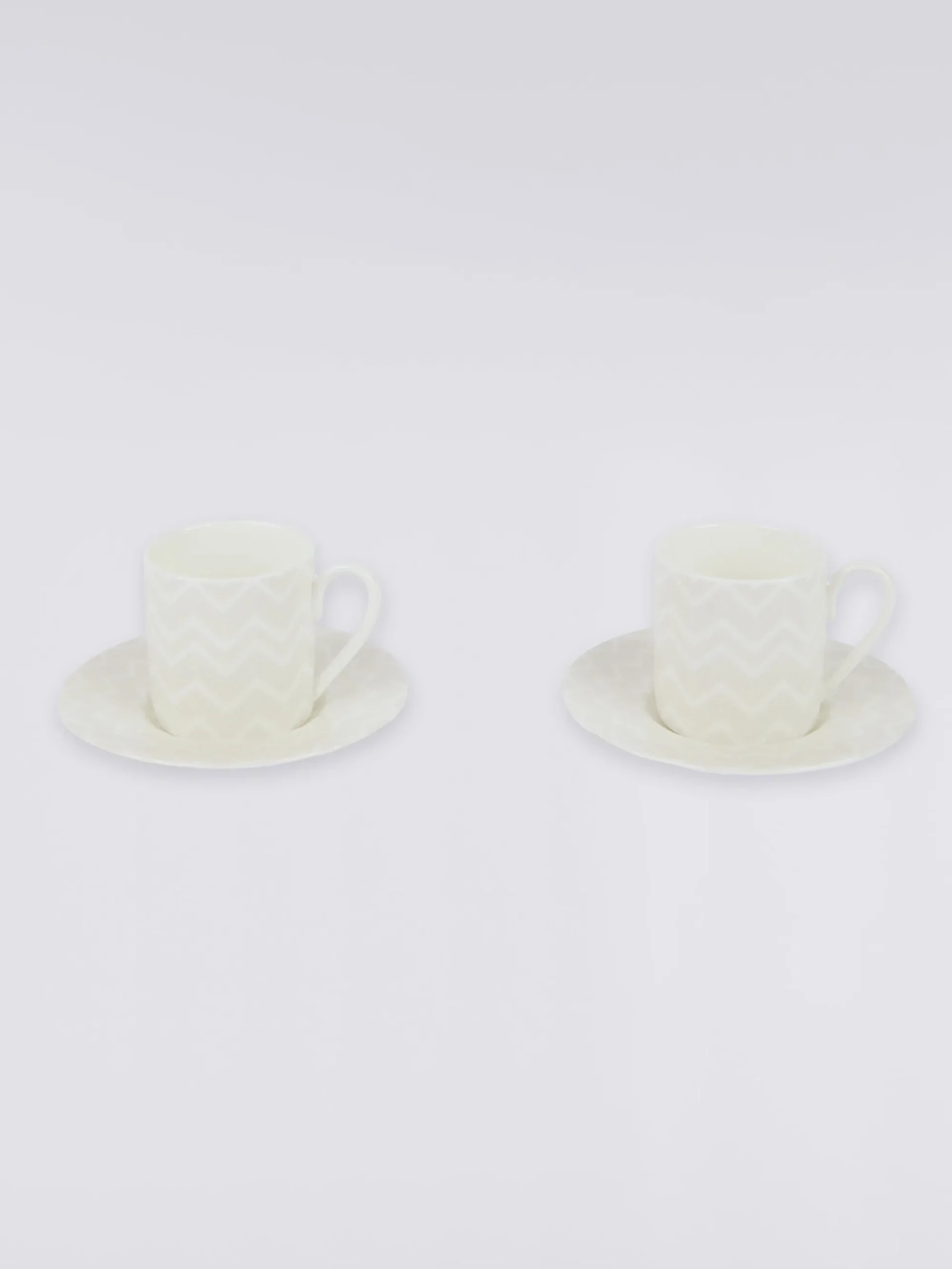 Zigzag White Set of 2 coffee cups & saucers