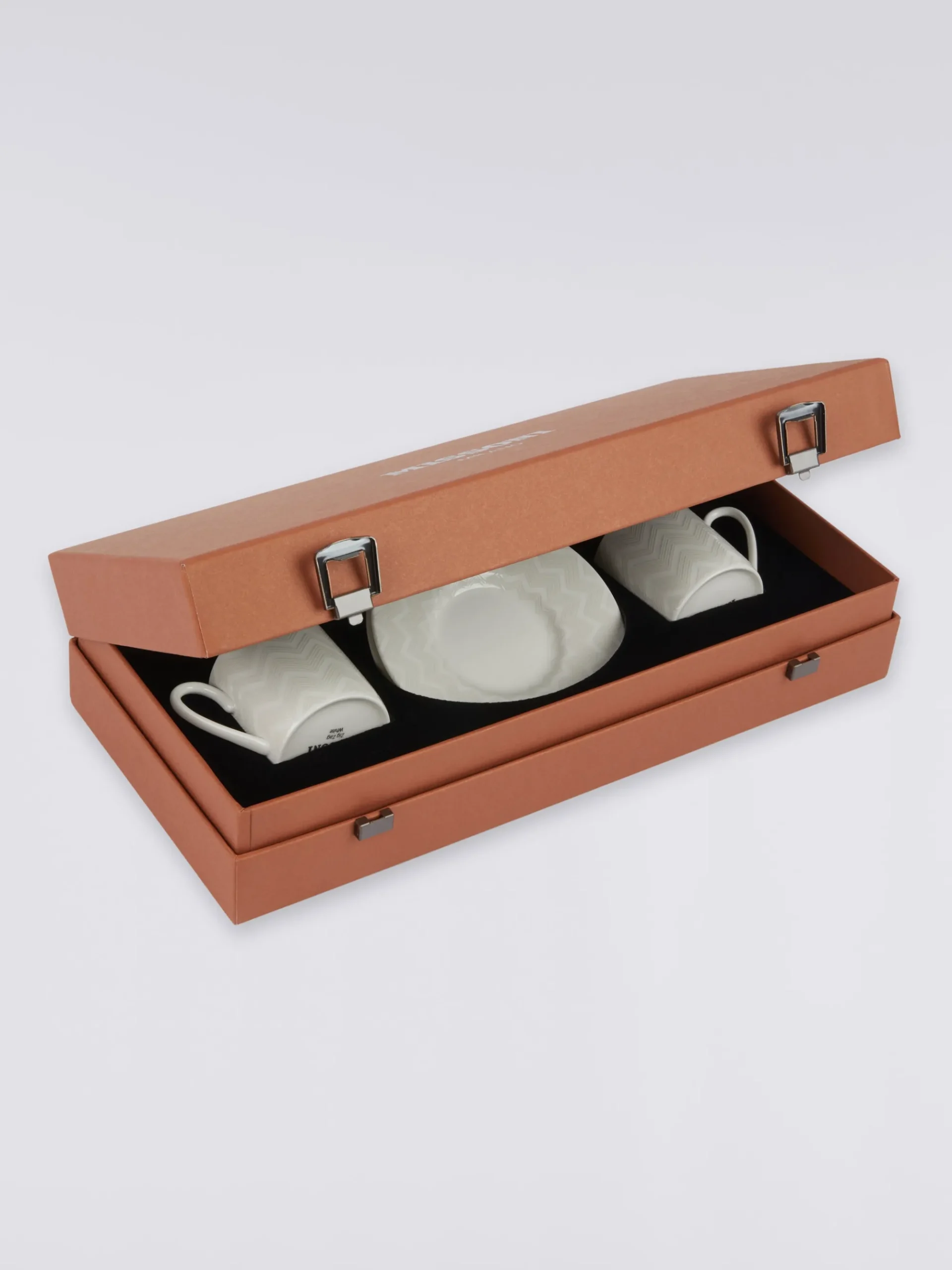 Zigzag White Set of 2 coffee cups & saucers