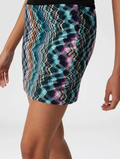 Zigzag wool and cotton miniskirt