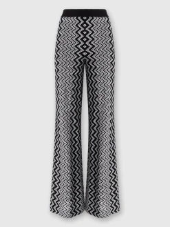 Zigzag wool and viscose trousers