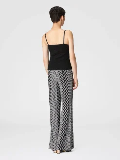 Zigzag wool and viscose trousers