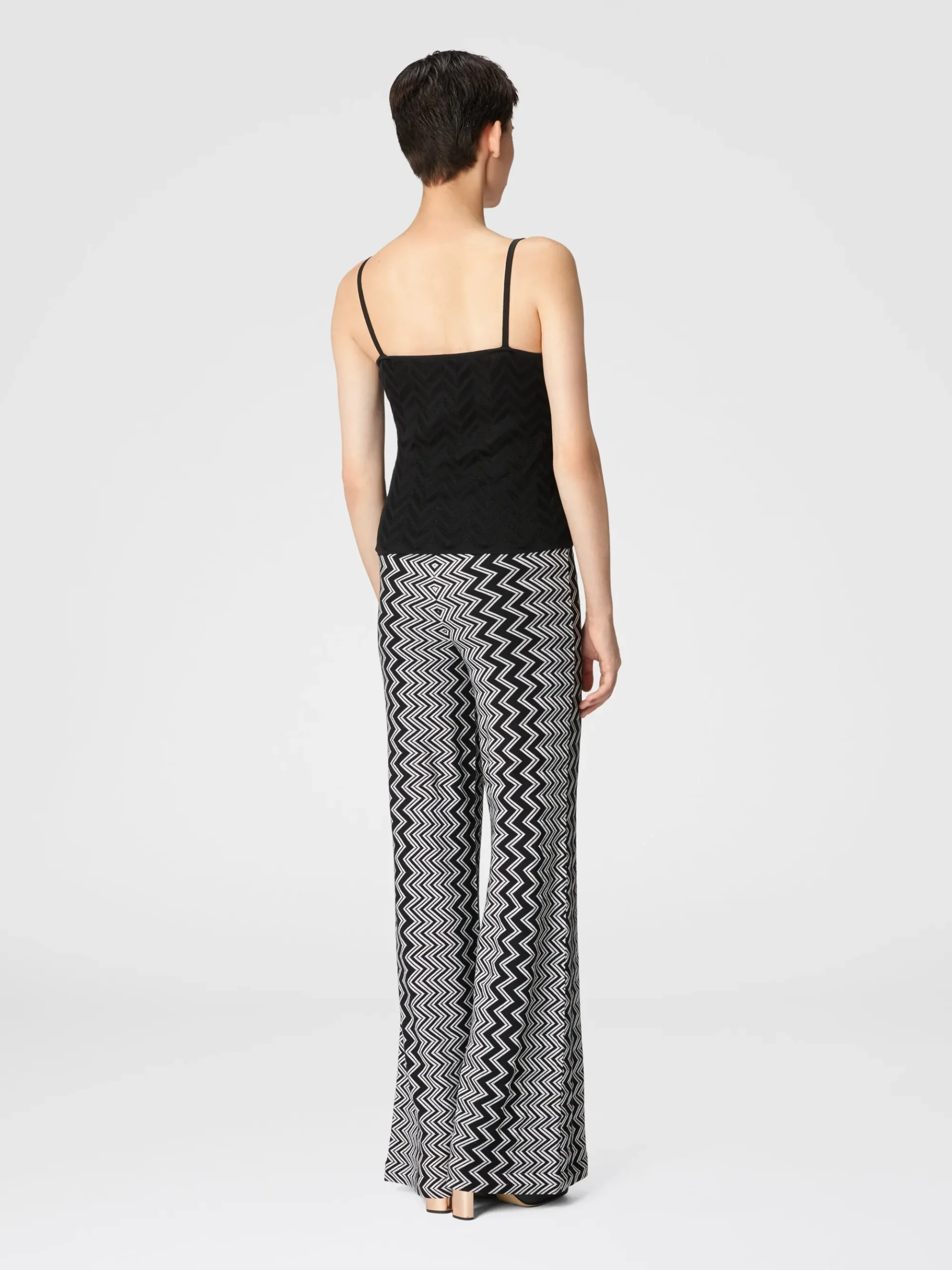 Zigzag wool and viscose trousers