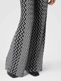 Zigzag wool and viscose trousers