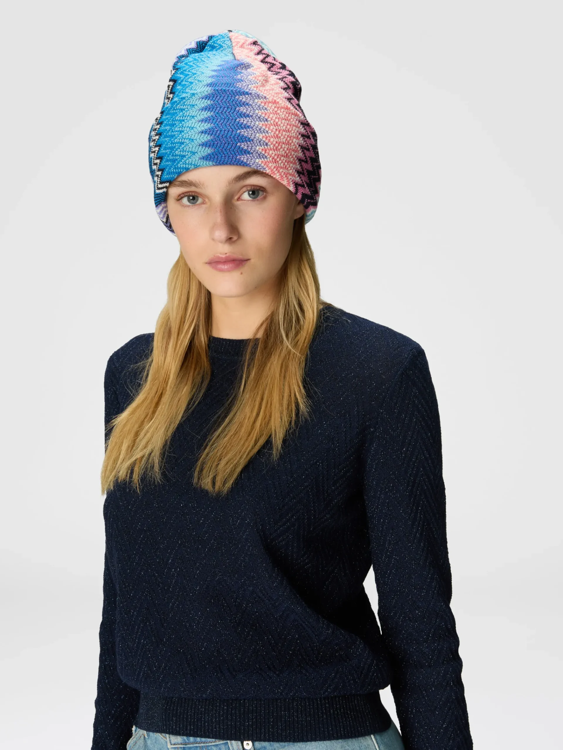 Zigzag wool blend beanie