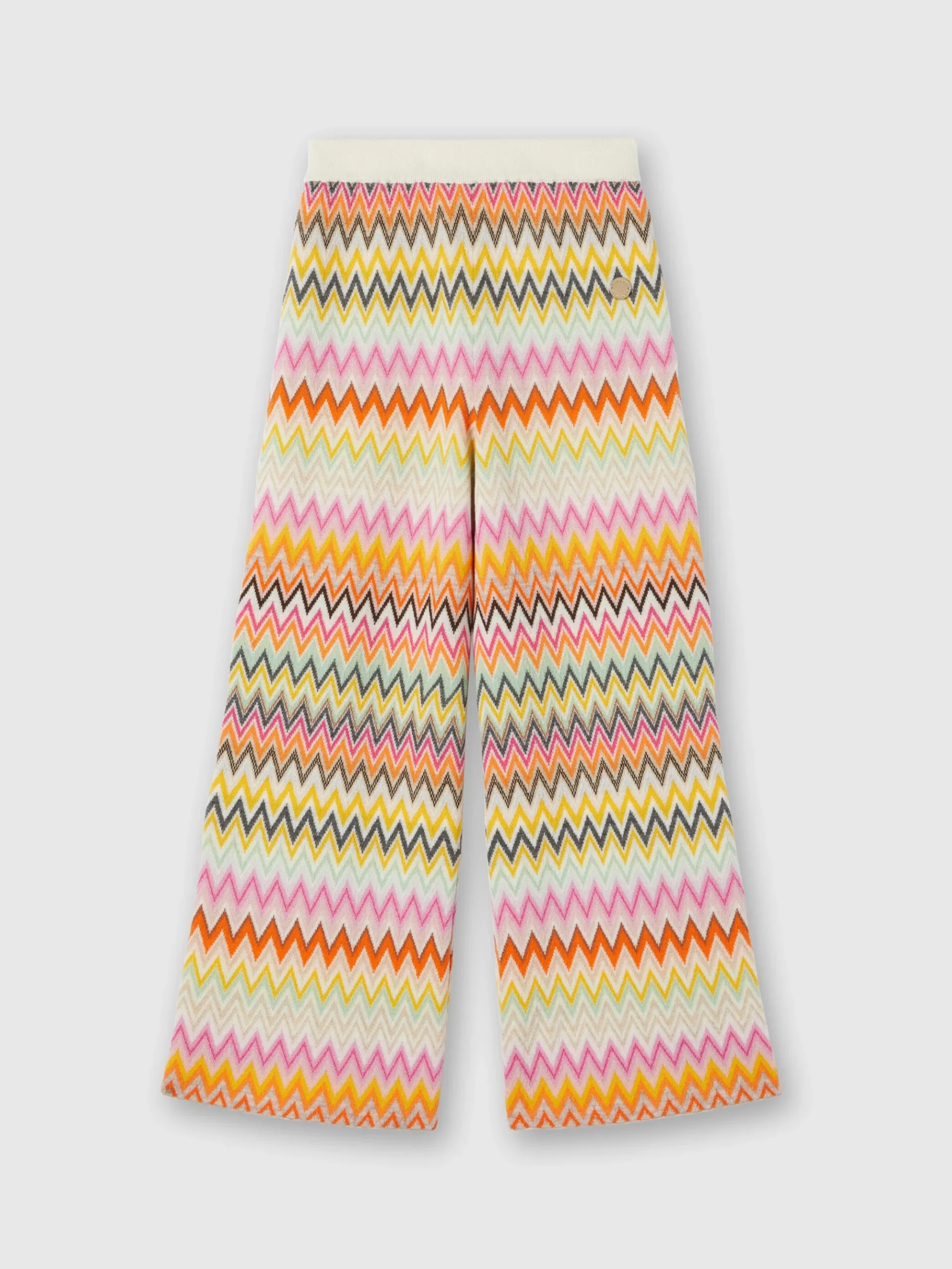 Zigzag wool knit palazzo trousers