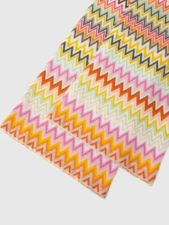 Zigzag wool knit palazzo trousers